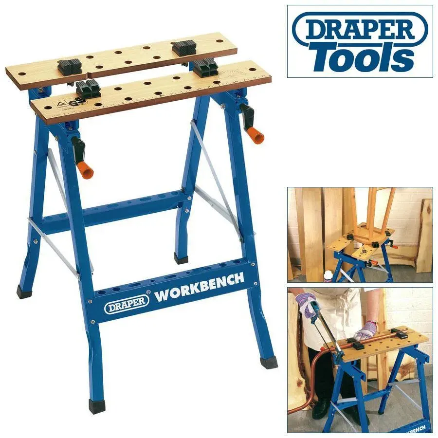 Draper 77020 600mm PORTABLE FOLD DOWN WORKBENCH WITH CLAMPING VICE WORKMATE WORK BENCH