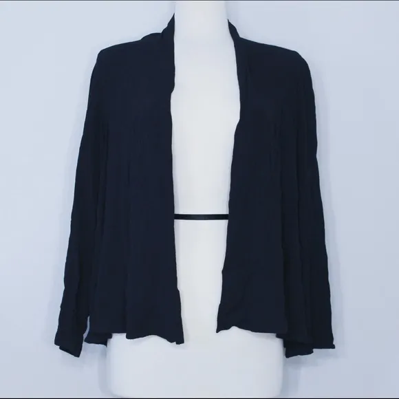 Eileen Fisher Navy Blue Open Front Cardigan