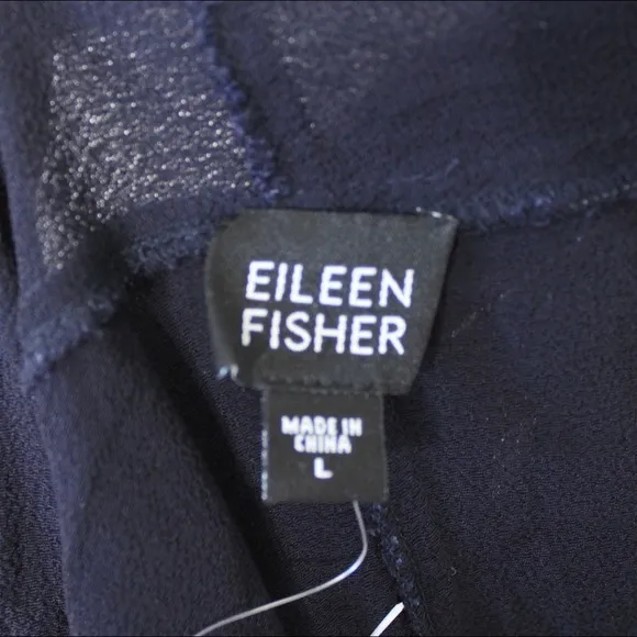Eileen Fisher Navy Blue Open Front Cardigan