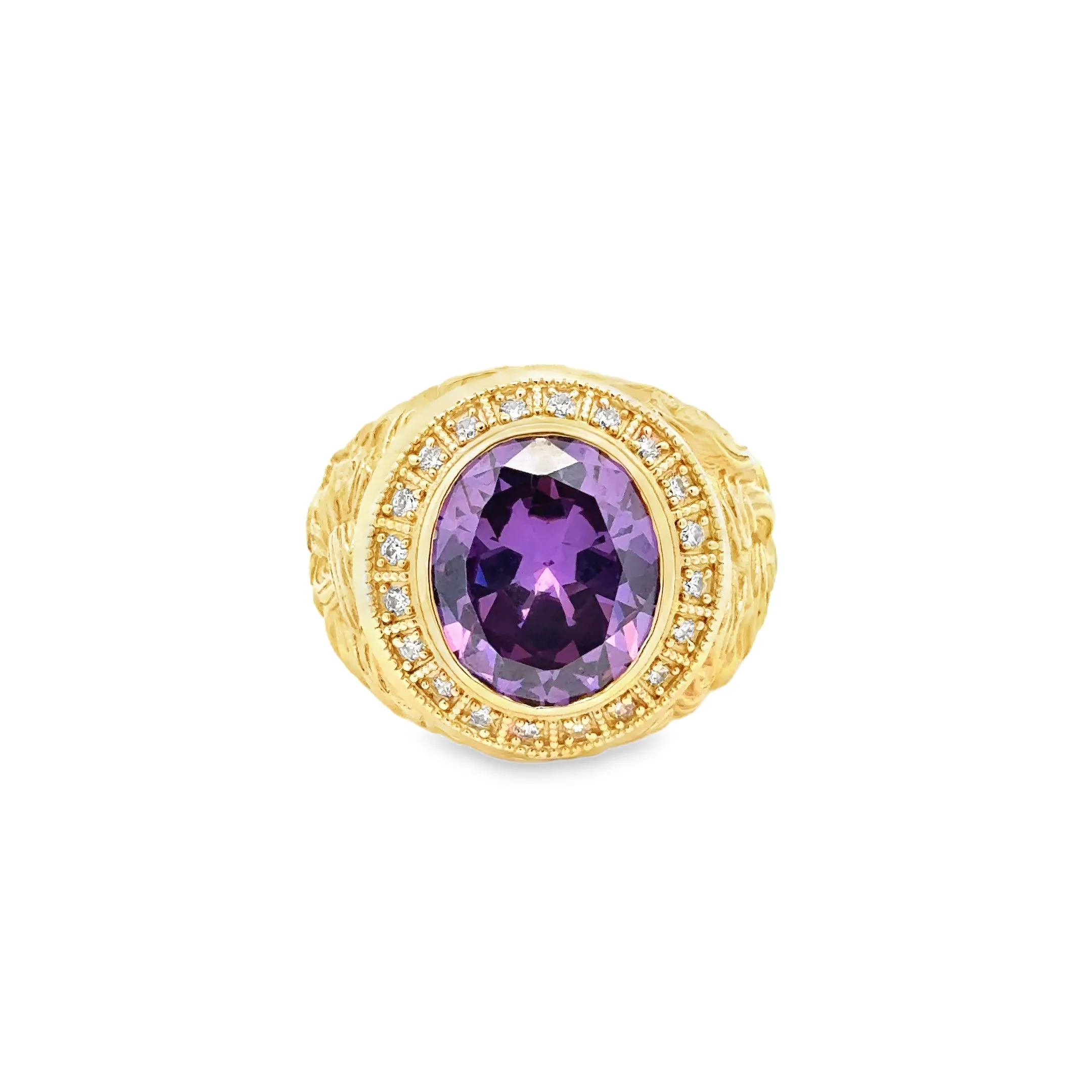 Elegant Amethyst Gold Ring 10k