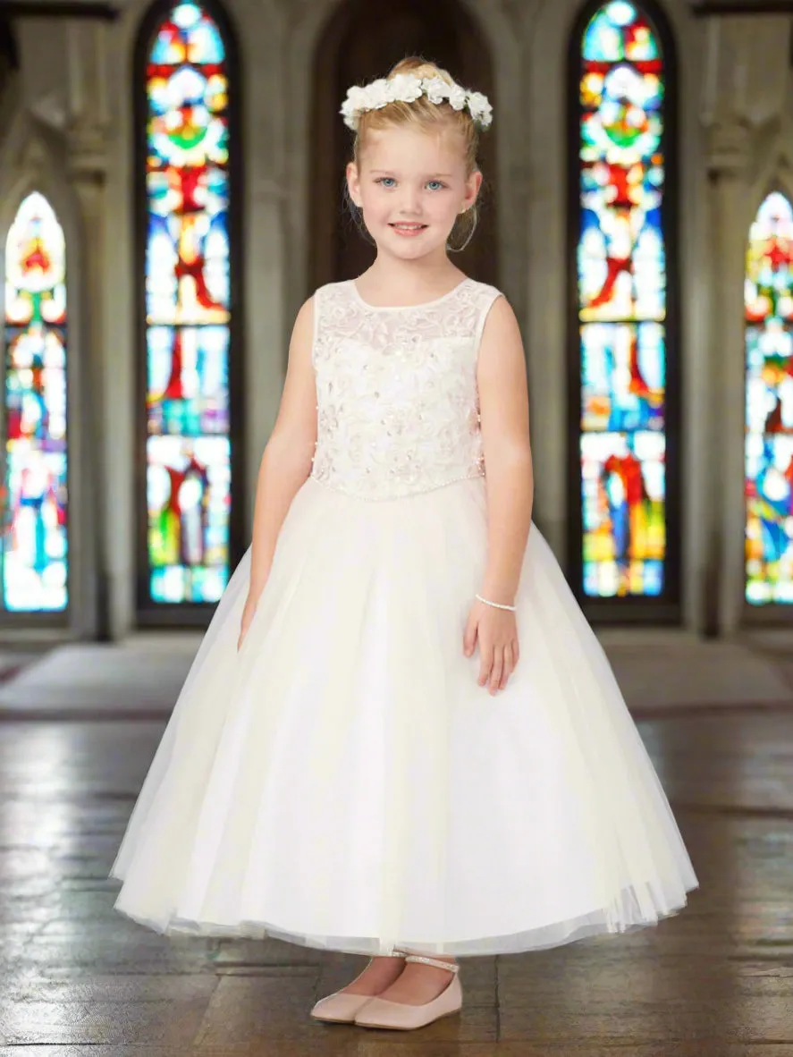 Elegant Lace & Rhinestone Sleeveless Dress