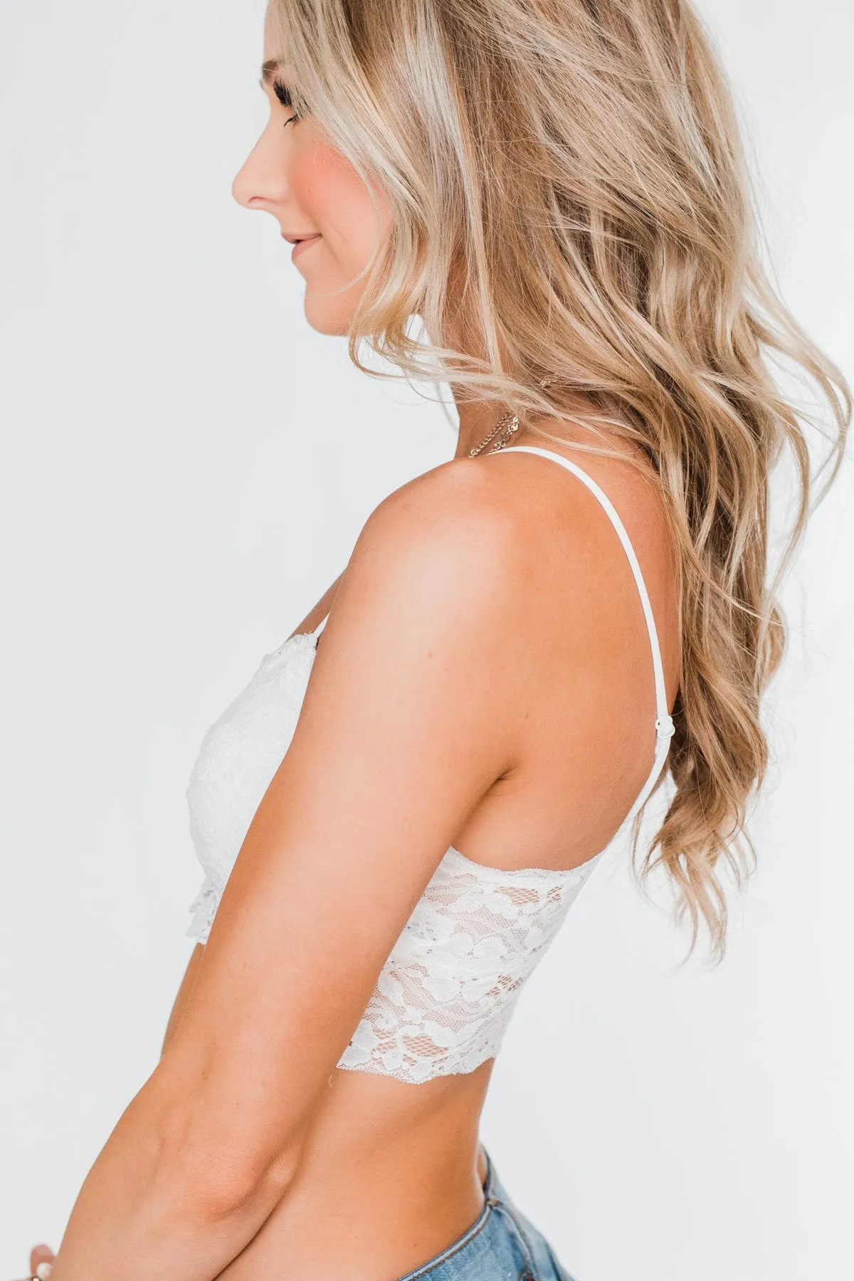 Elegant Lace Bralette- White