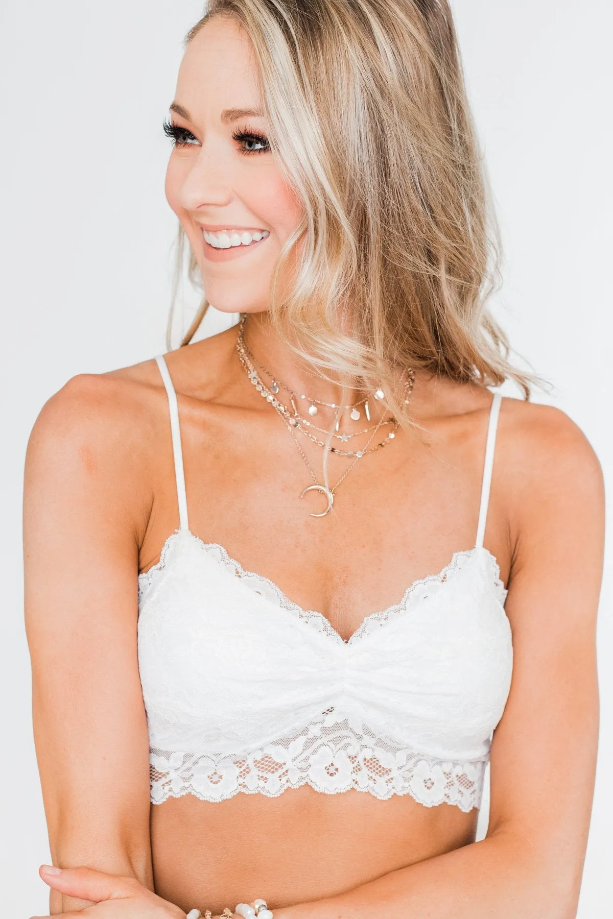 Elegant Lace Bralette- White