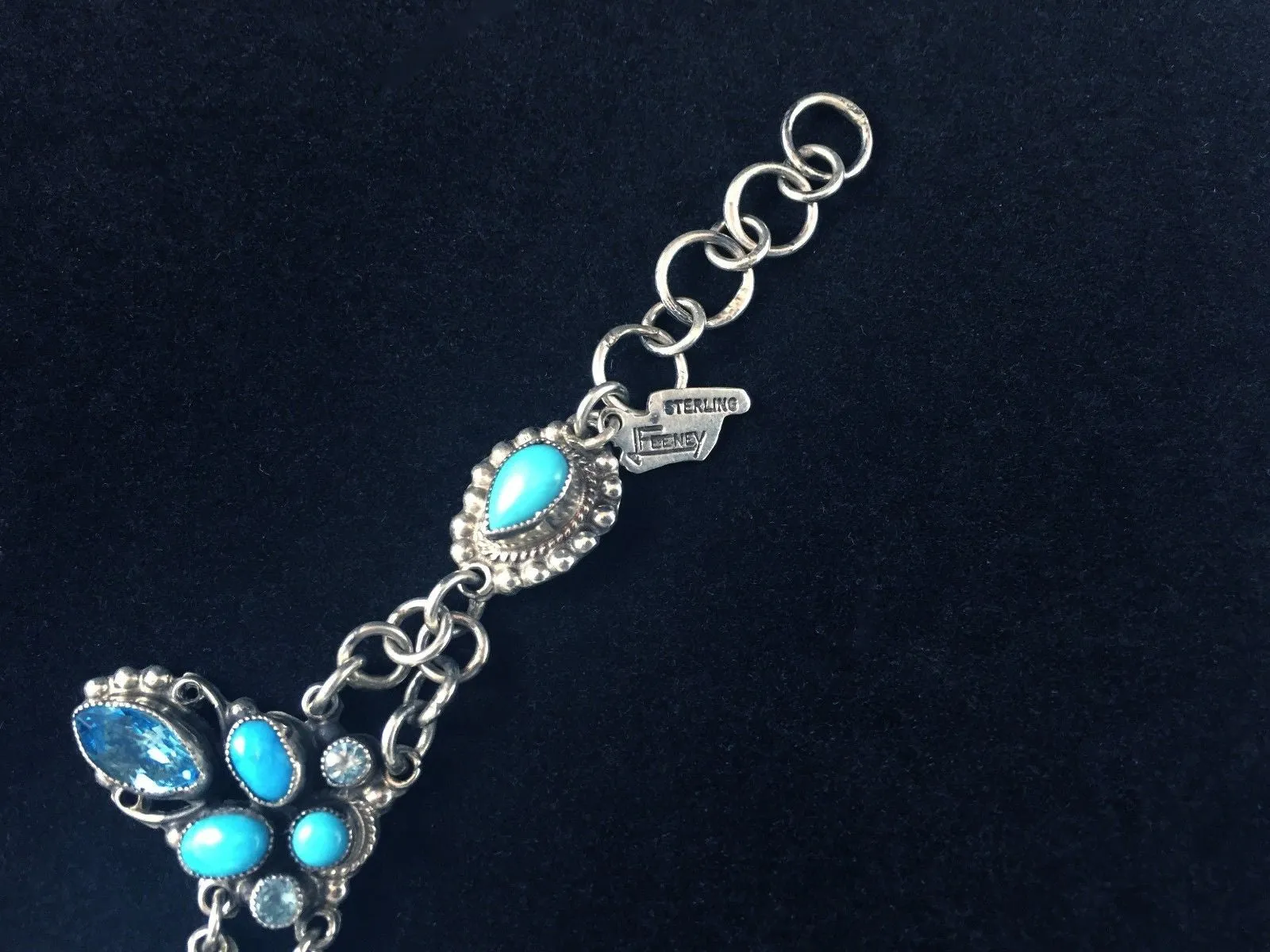 Elegant Sterling Natural Sleeping Beauty Turquoise Topaz Necklace Leo Feeney