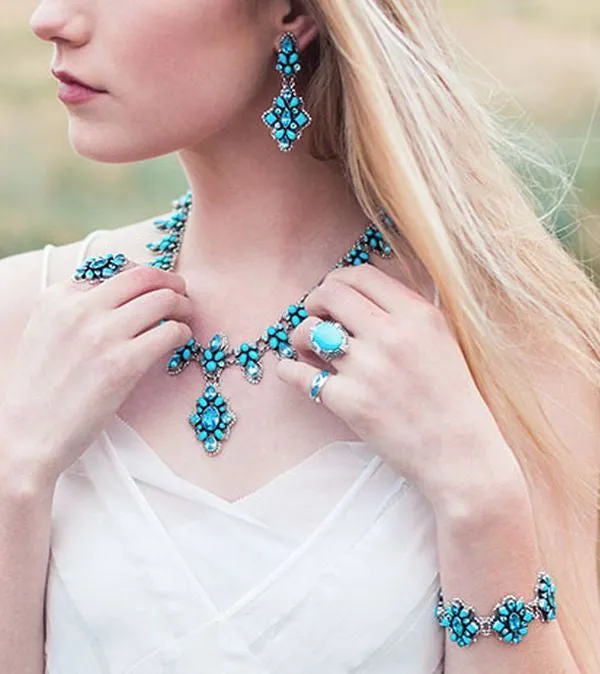 Elegant Sterling Natural Sleeping Beauty Turquoise Topaz Necklace Leo Feeney