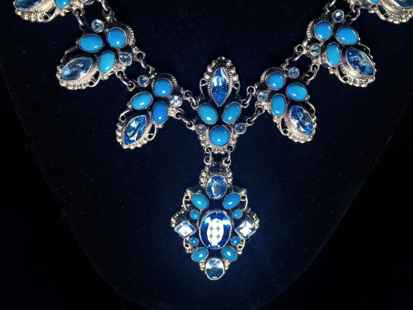 Elegant Sterling Natural Sleeping Beauty Turquoise Topaz Necklace Leo Feeney