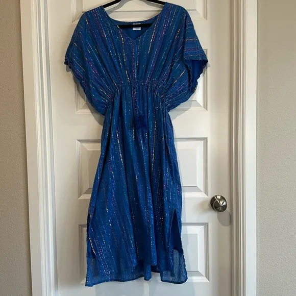 EUC Mer‎ St. Barth Delphine Retro inspired lurex caftan