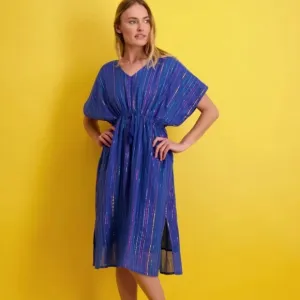 EUC Mer‎ St. Barth Delphine Retro inspired lurex caftan