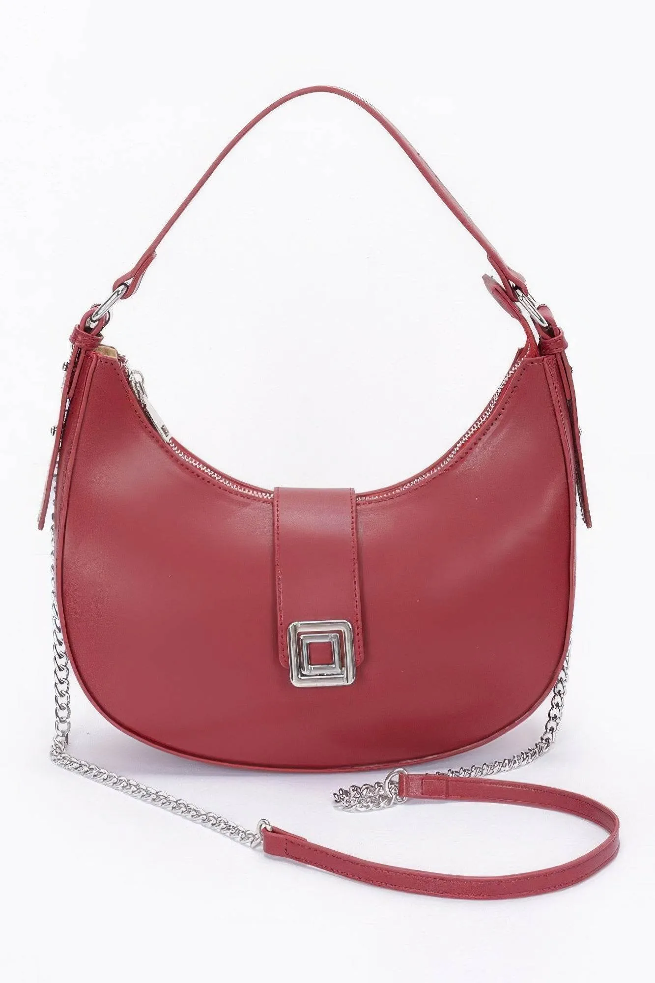 Faux Leather Hobo Bag