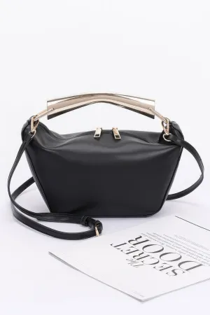 Faux Leather Metal Handle Bag