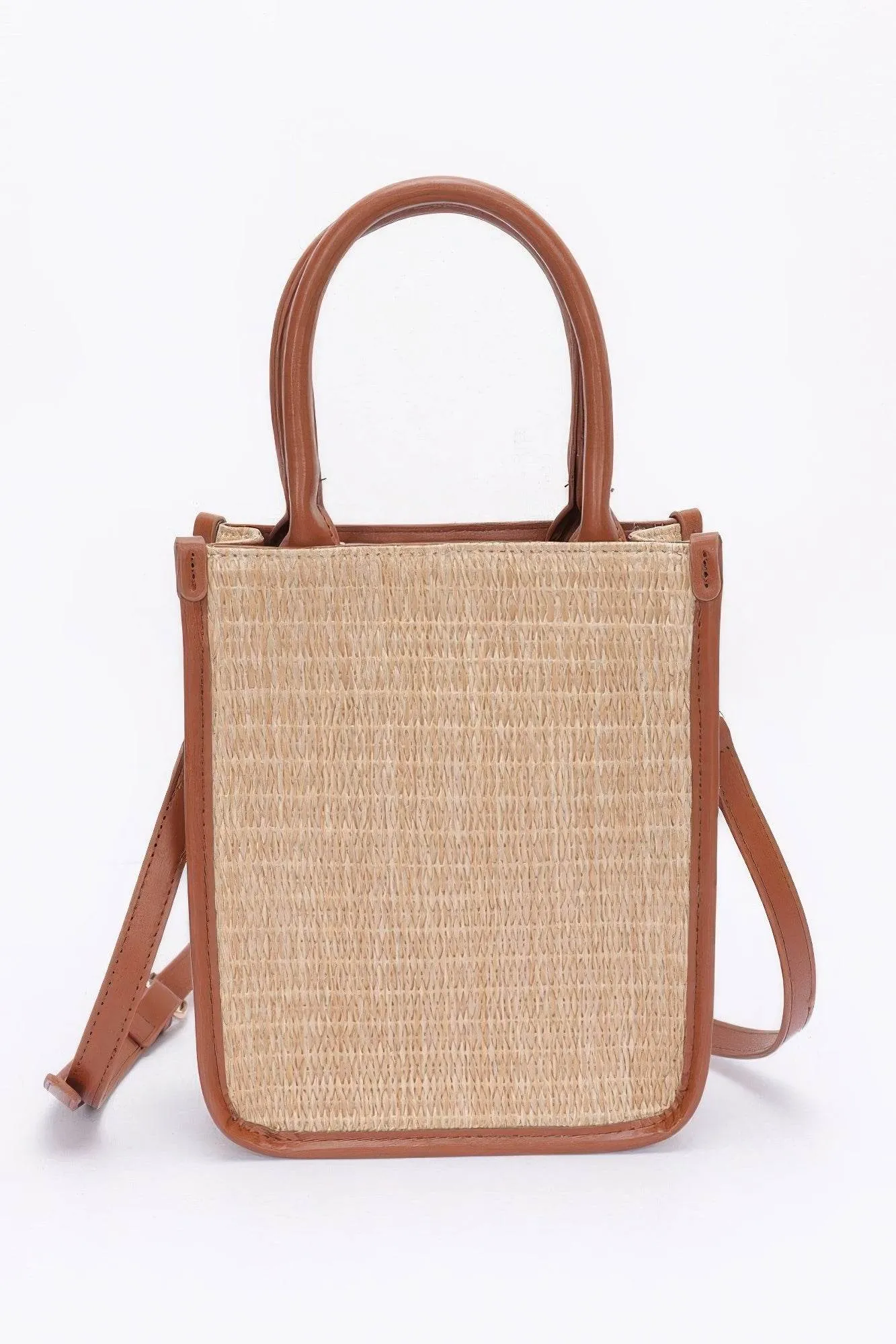 Faux Straw Tote Bag