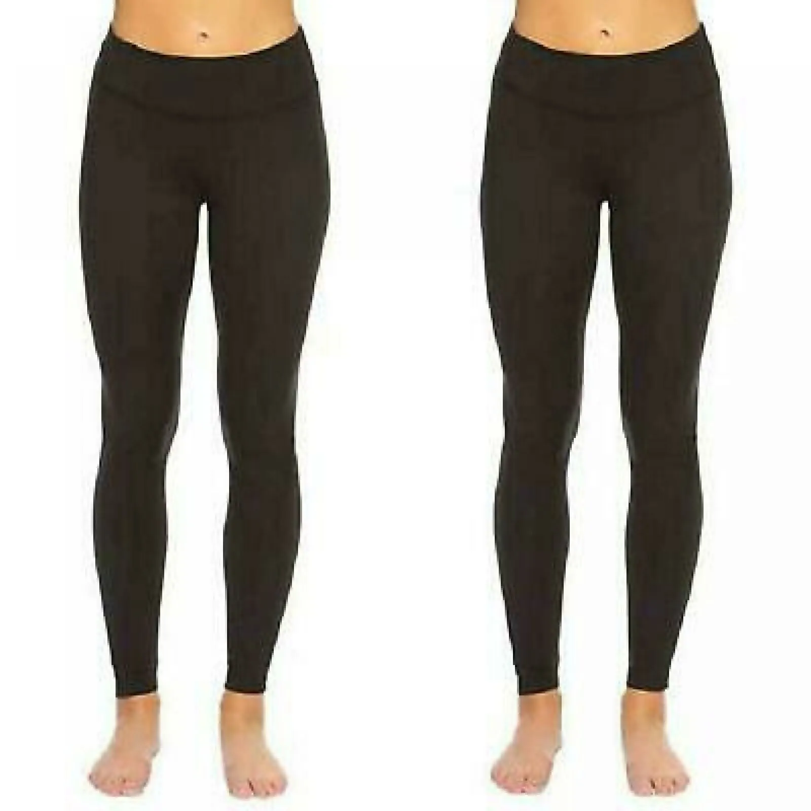 Felina 2 Pack Wide Waistband Sueded Lightweight Leggings Black Large