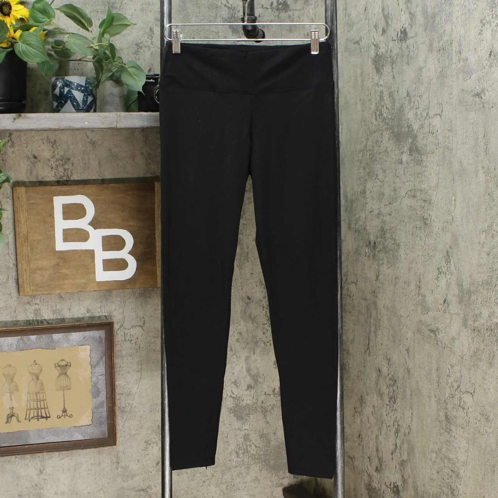 Felina 2 Pack Wide Waistband Sueded Lightweight Leggings Black Large
