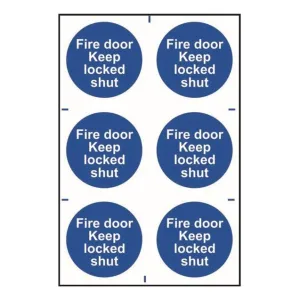 Fire door Keep locked shut Sign 200x300mm PVC