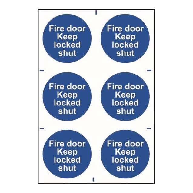 Fire door Keep locked shut Sign 200x300mm PVC