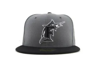 Florida Marlins New Era Fitted 59FIFTY Hat (STORM GREY BLACK Air Jordan Retro 4 Oreos)