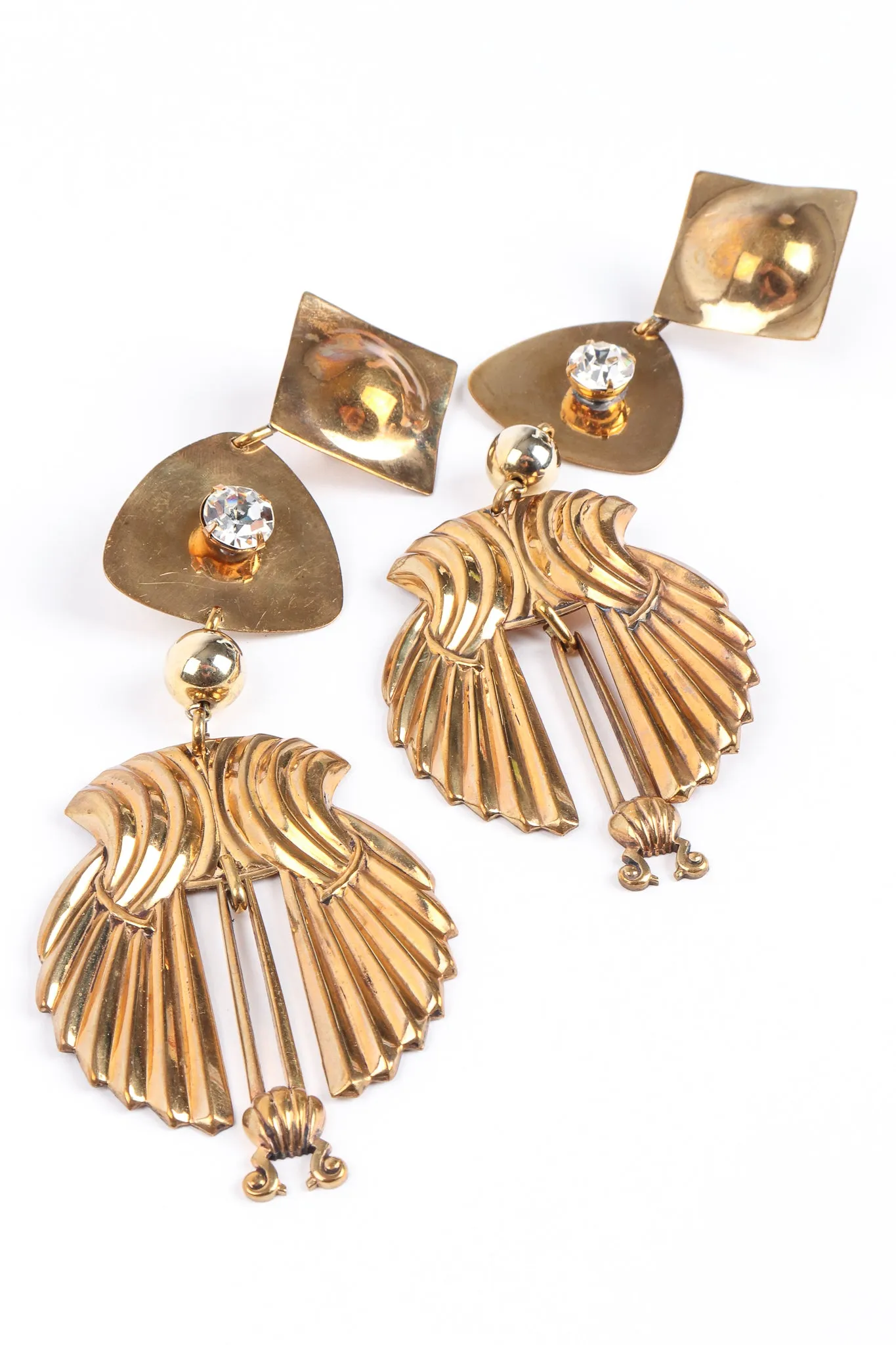 Fluted Wing Drop Earrings