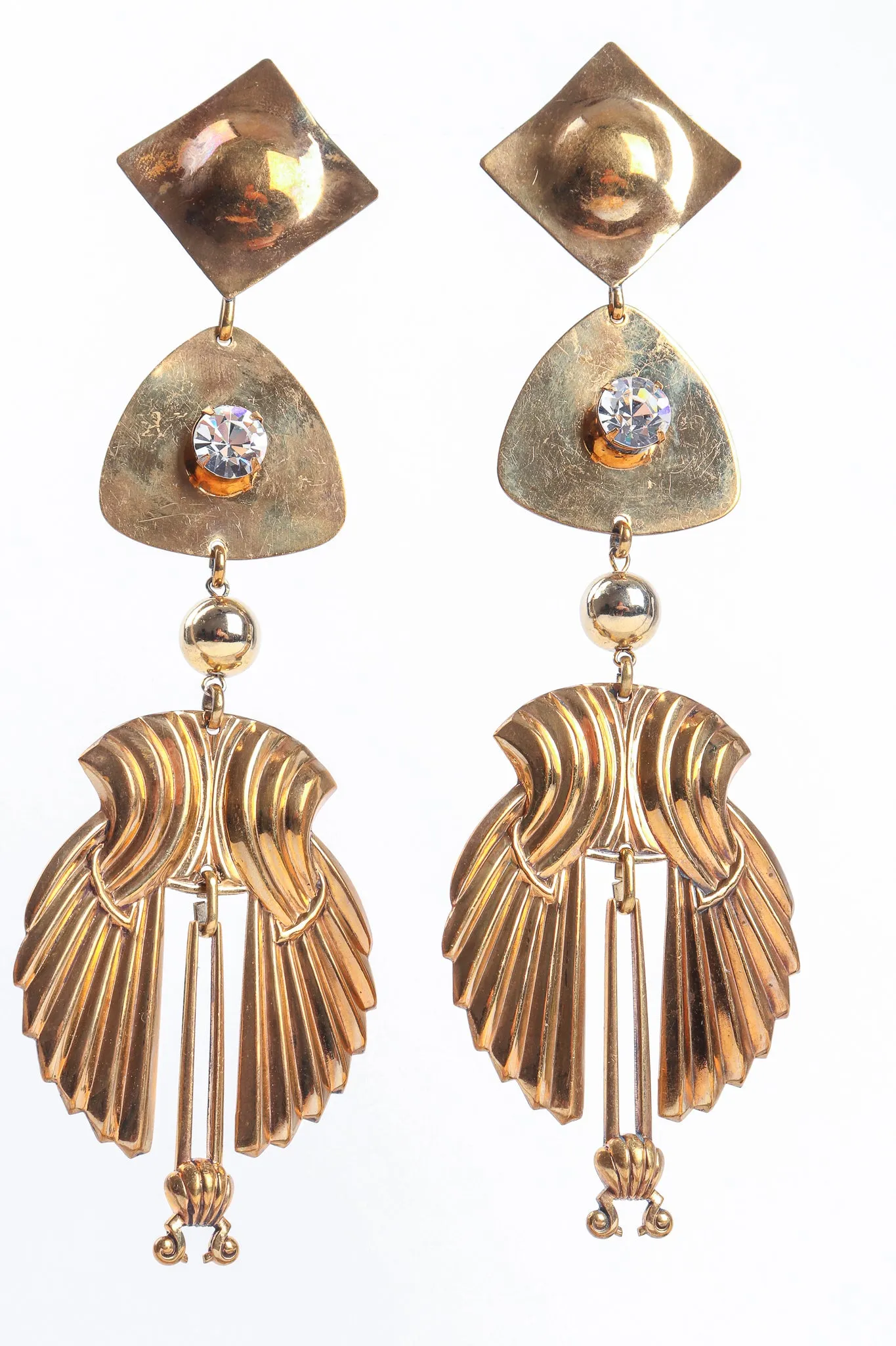 Fluted Wing Drop Earrings