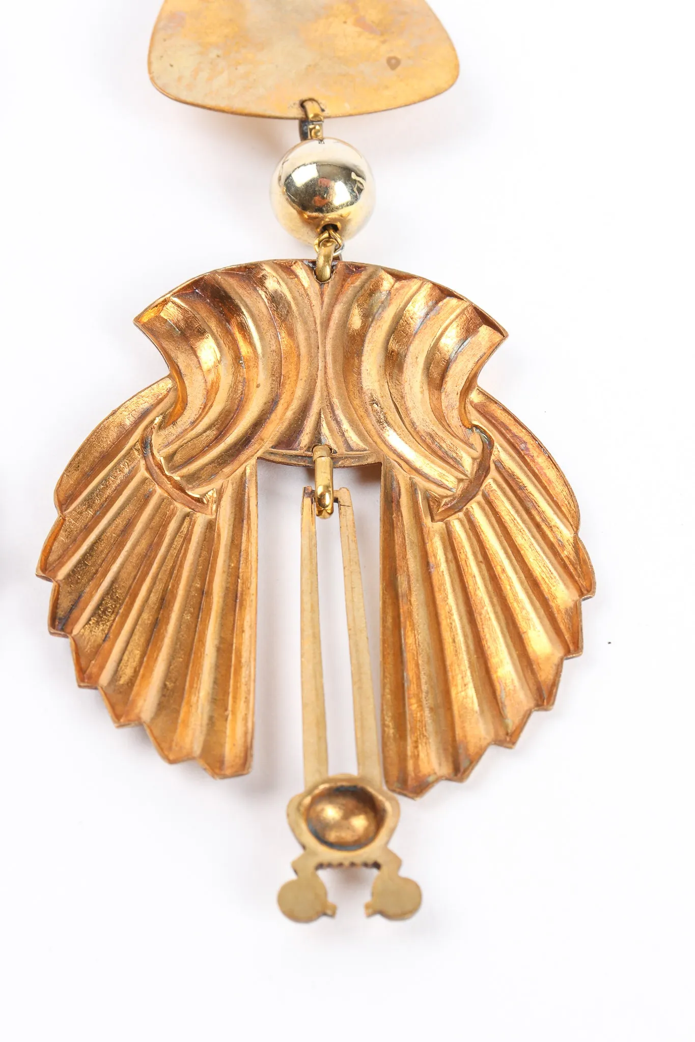 Fluted Wing Drop Earrings