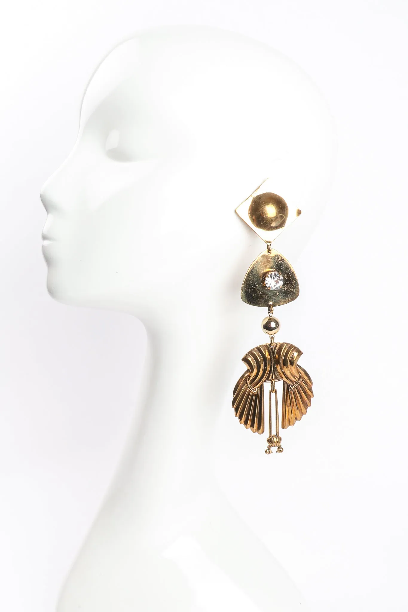 Fluted Wing Drop Earrings