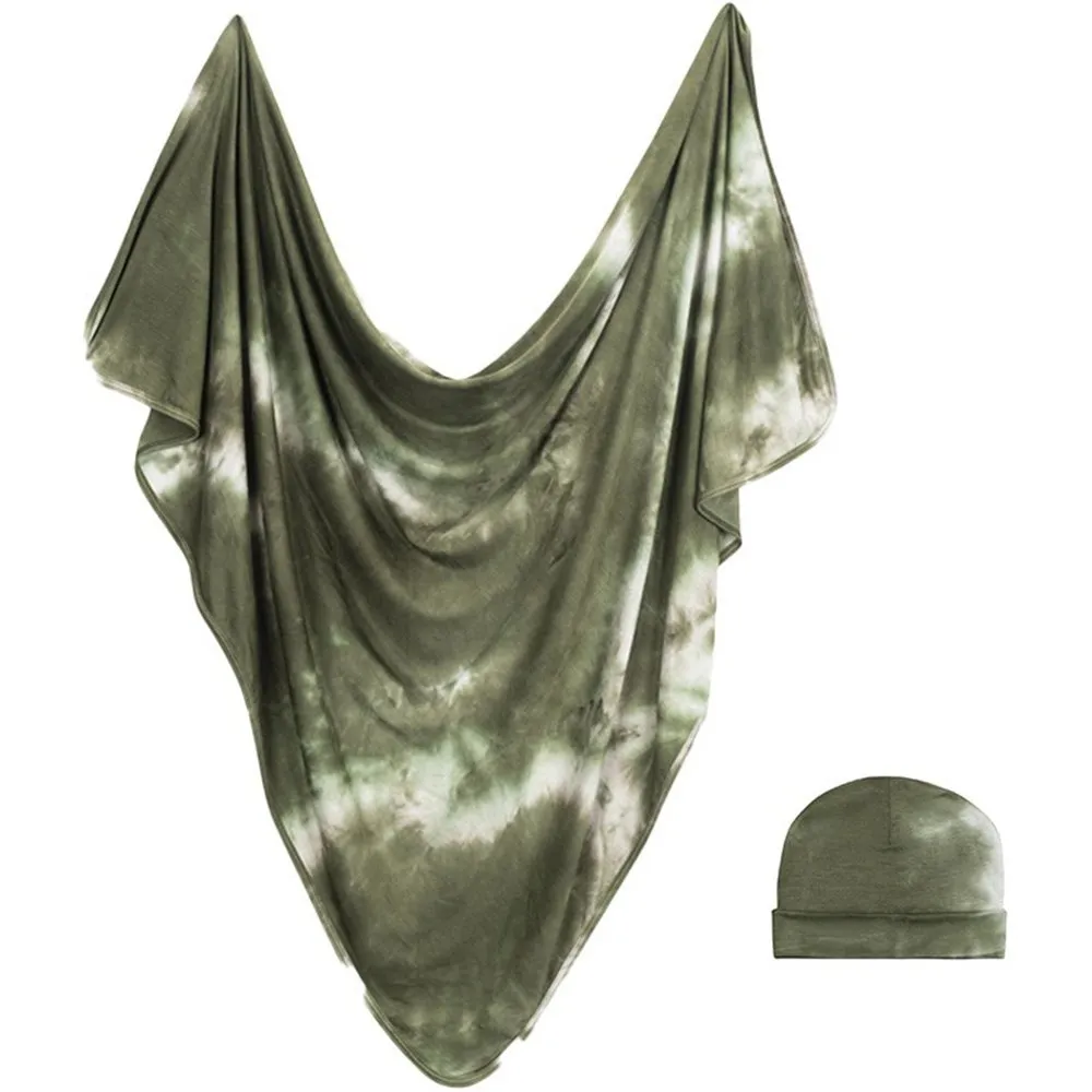 Forever Swaddle   Hat Set: Olive Tie-Dye
