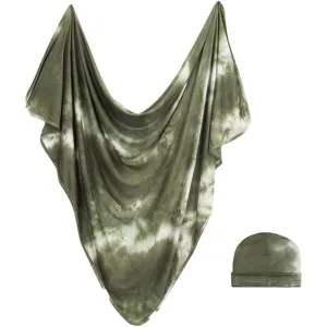 Forever Swaddle   Hat Set: Olive Tie-Dye