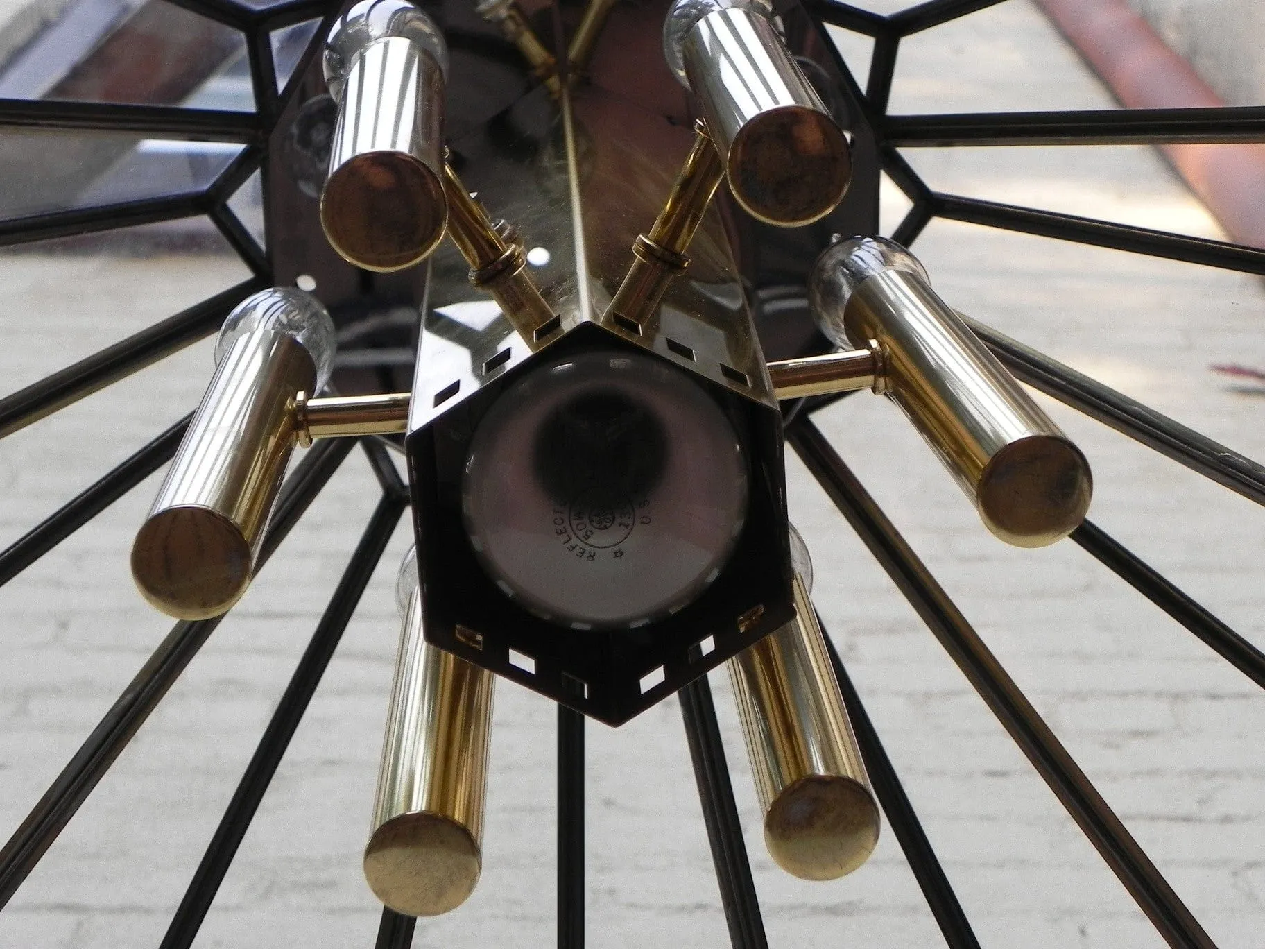 Frederick Ramond Modern Angled Hanging Chandelier with 7 Bulbs