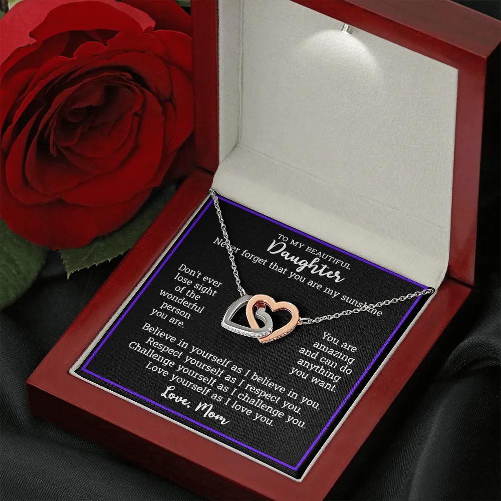 Gift For Daughter From Mom - Locked Hearts Necklace
