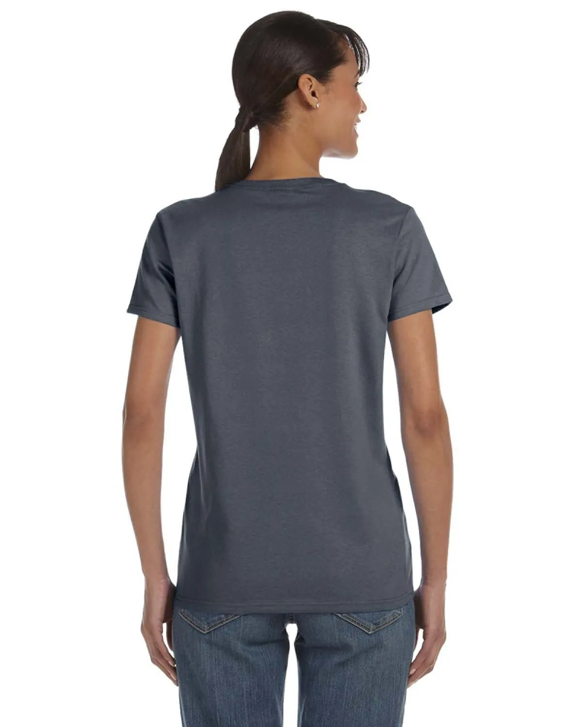 Gildan Ladies Lightweight 100% Cotton T-Shirt | Dark Heather