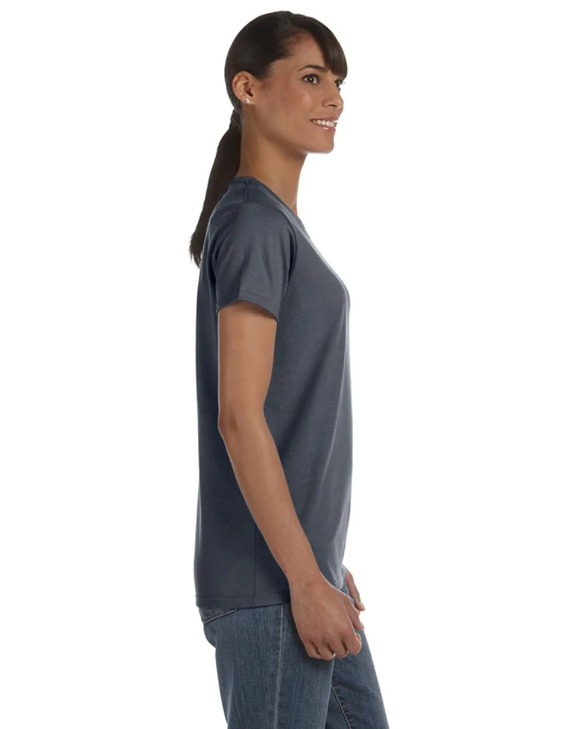 Gildan Ladies Lightweight 100% Cotton T-Shirt | Dark Heather