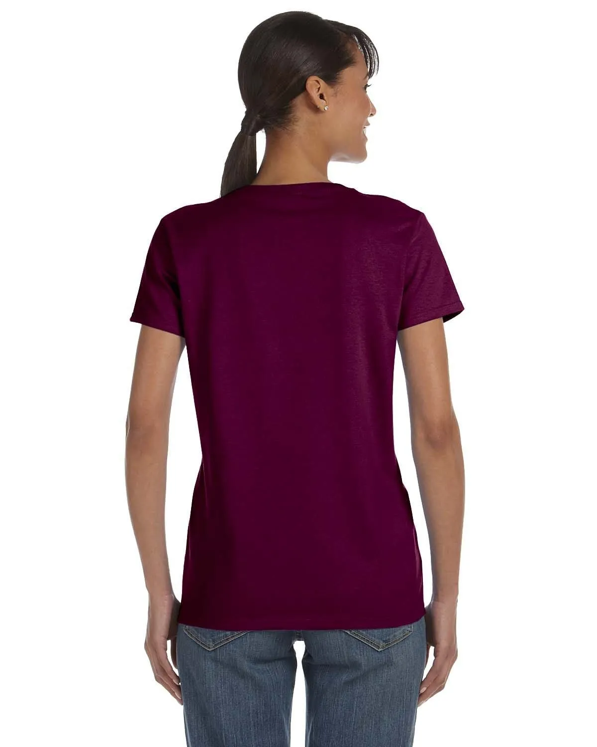 Gildan Ladies Lightweight 100% Cotton T-Shirt | Maroon