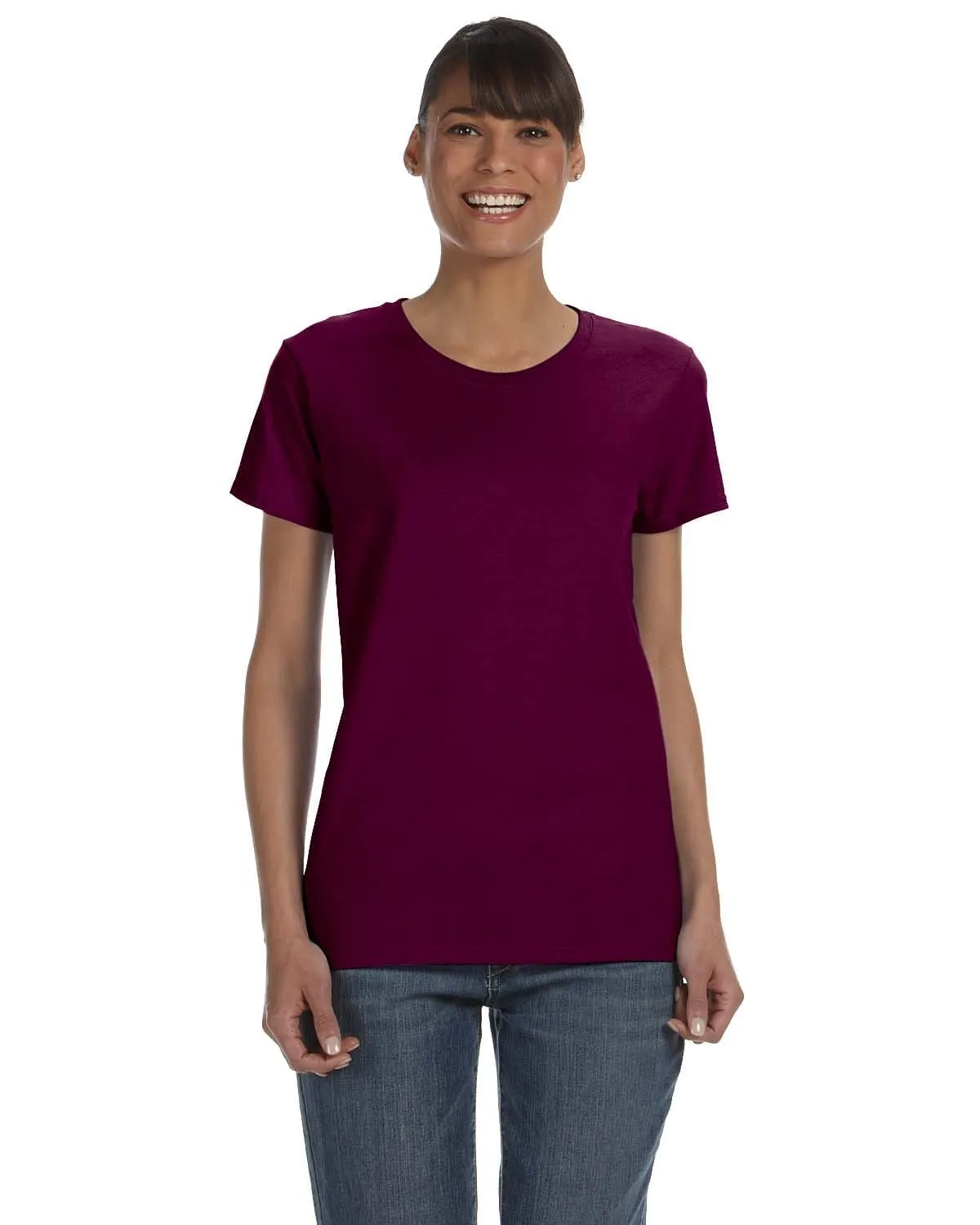 Gildan Ladies Lightweight 100% Cotton T-Shirt | Maroon