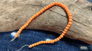 Glass Smooth Round Bead Strand - 4mm - Orange - 8"