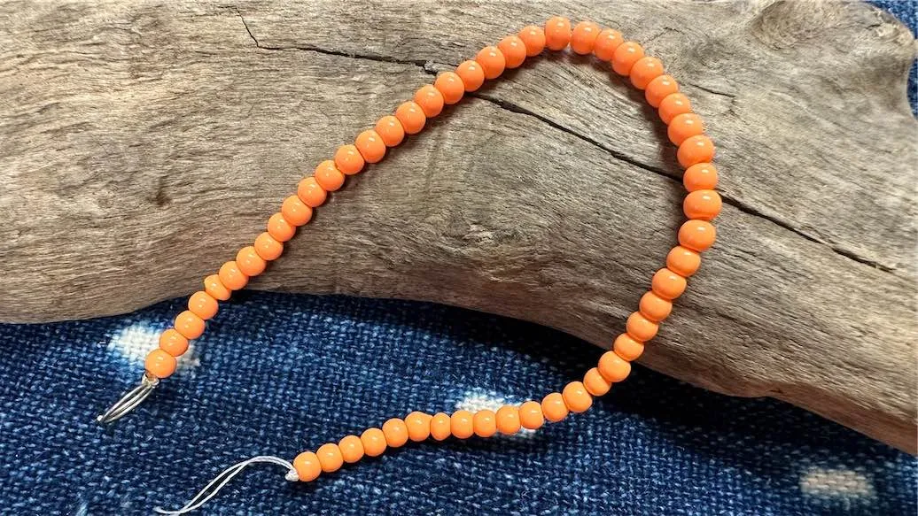 Glass Smooth Round Bead Strand - 4mm - Orange - 8"