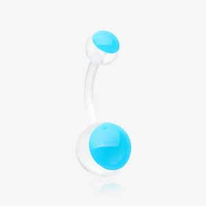 Glow in the Dark Acrylic Ball Bio Flexible Shaft Belly Button Ring