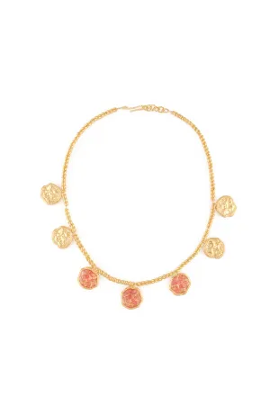 GOLD PLATED FEMININE WAVES NECKLACE WITH ENAMEL