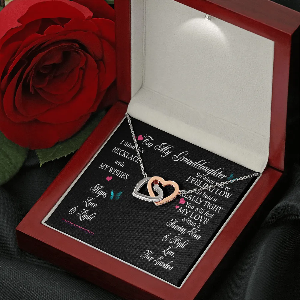 Granddaughter Gift From Grandma - Locked Hearts Necklace