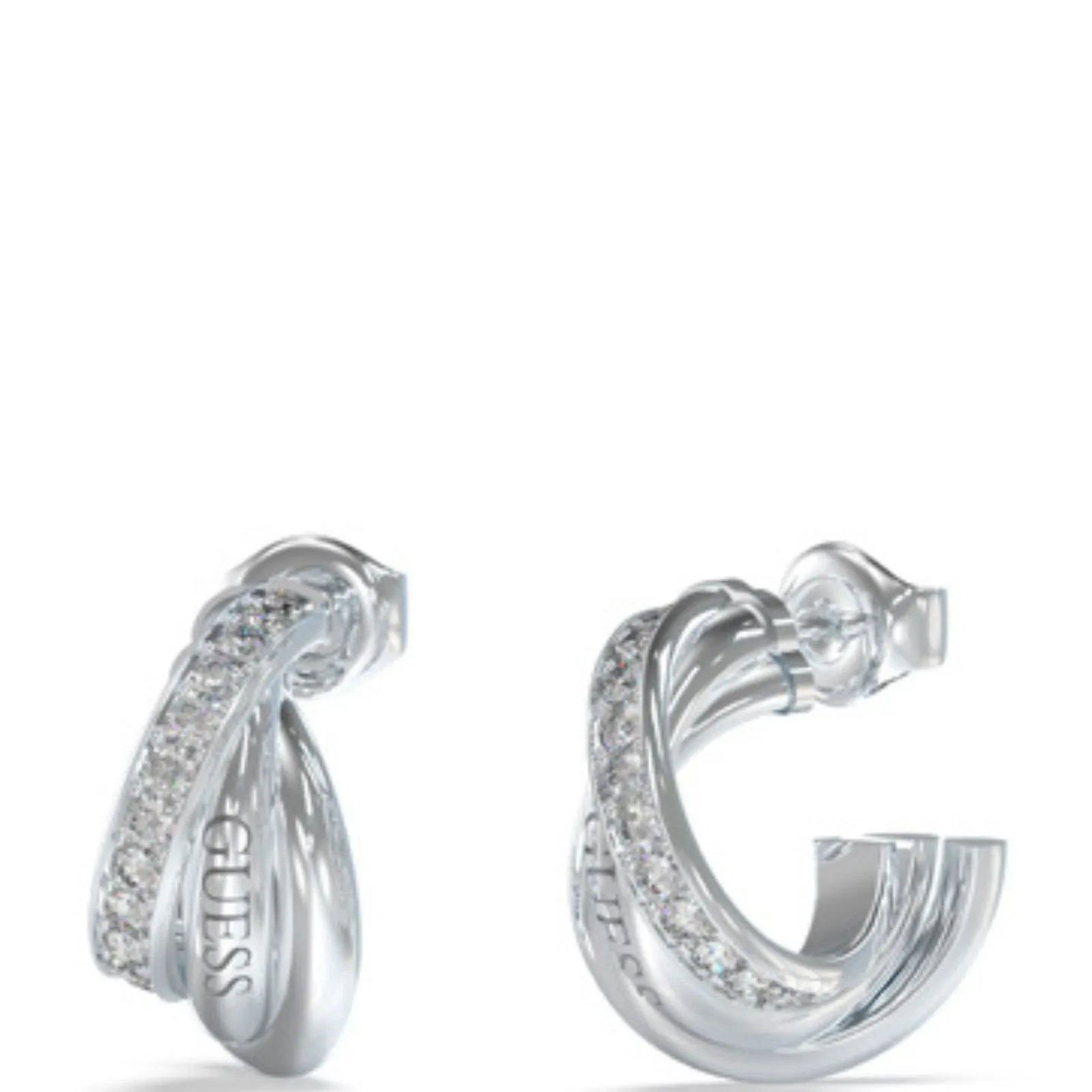 Guess Perfect Links Mini Hoop Earrings - Silver