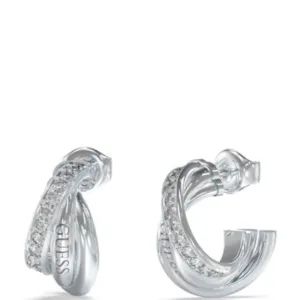 Guess Perfect Links Mini Hoop Earrings - Silver