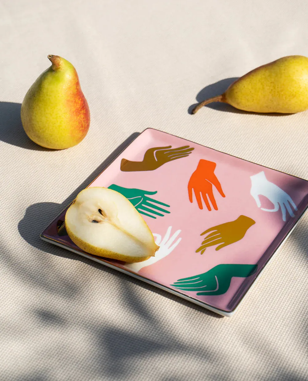 Hamsa Ceramic Tray - Pink