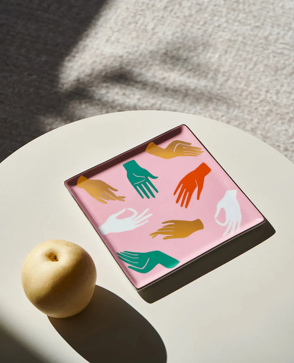 Hamsa Ceramic Tray - Pink