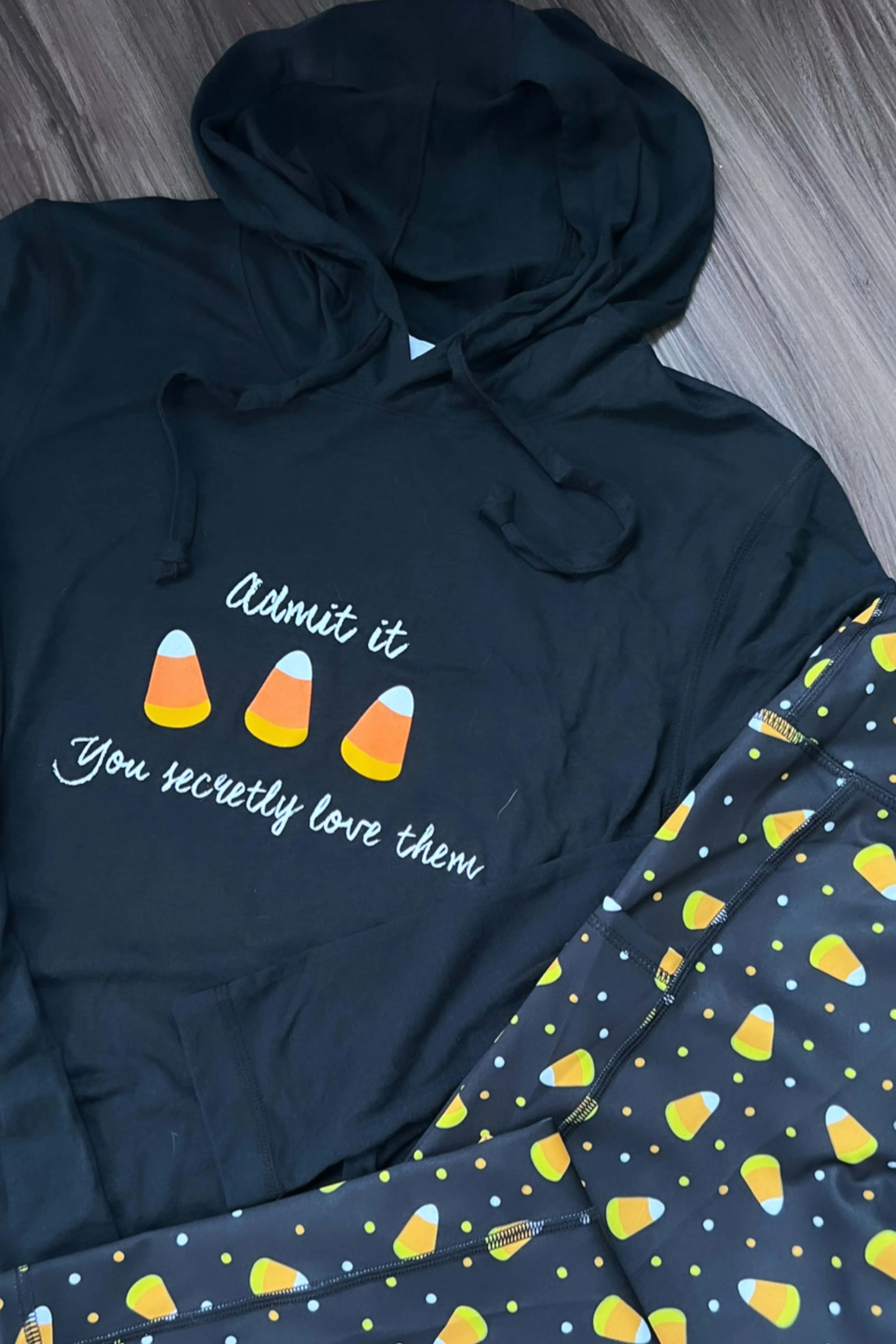 HC - Candy Corn Unisex Lightweight Hoodie / Black - FINAL SALE