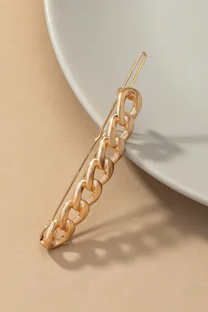 High polish curb chain hair clip