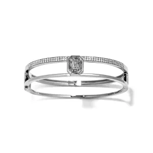 Illusion White Pave Double Bangle