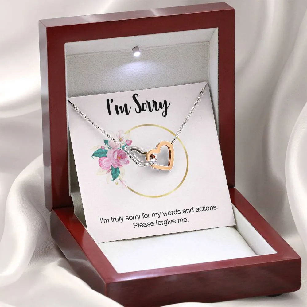 I'm Sorry - Please Forgive Me |  Beautiful 14k Gold Forever Family Locked Hearts