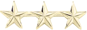 J102 3 Star Collar Insignia - Smooth (1/2")