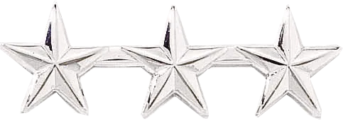 J102 3 Star Collar Insignia - Smooth (1/2")