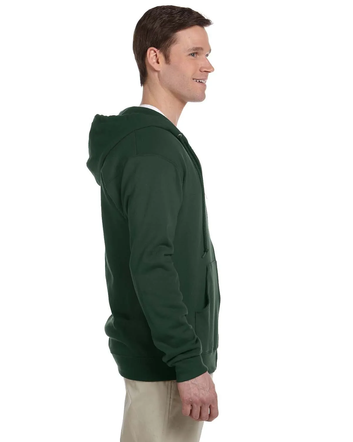 Jerzees Lightweight Full-Zip Hooded Sweatshirt | Forest Green