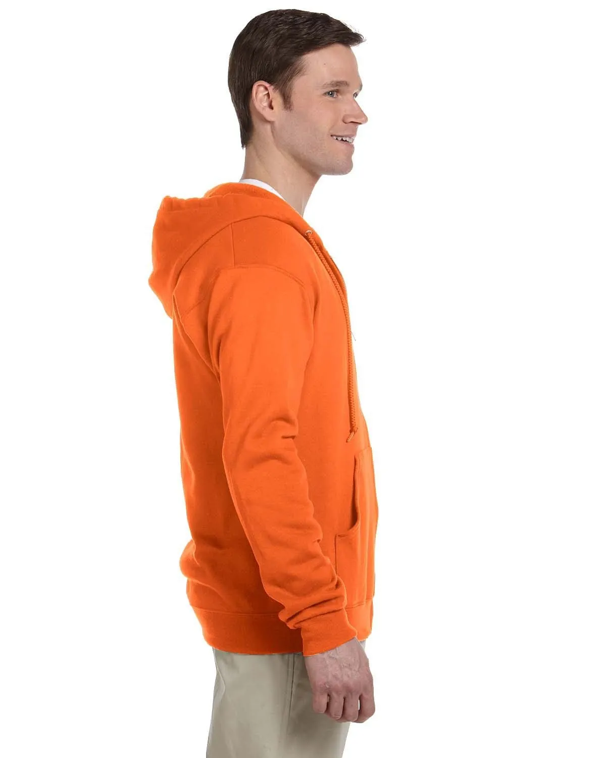 Jerzees Lightweight Full-Zip Hooded Sweatshirt | Safety Orange