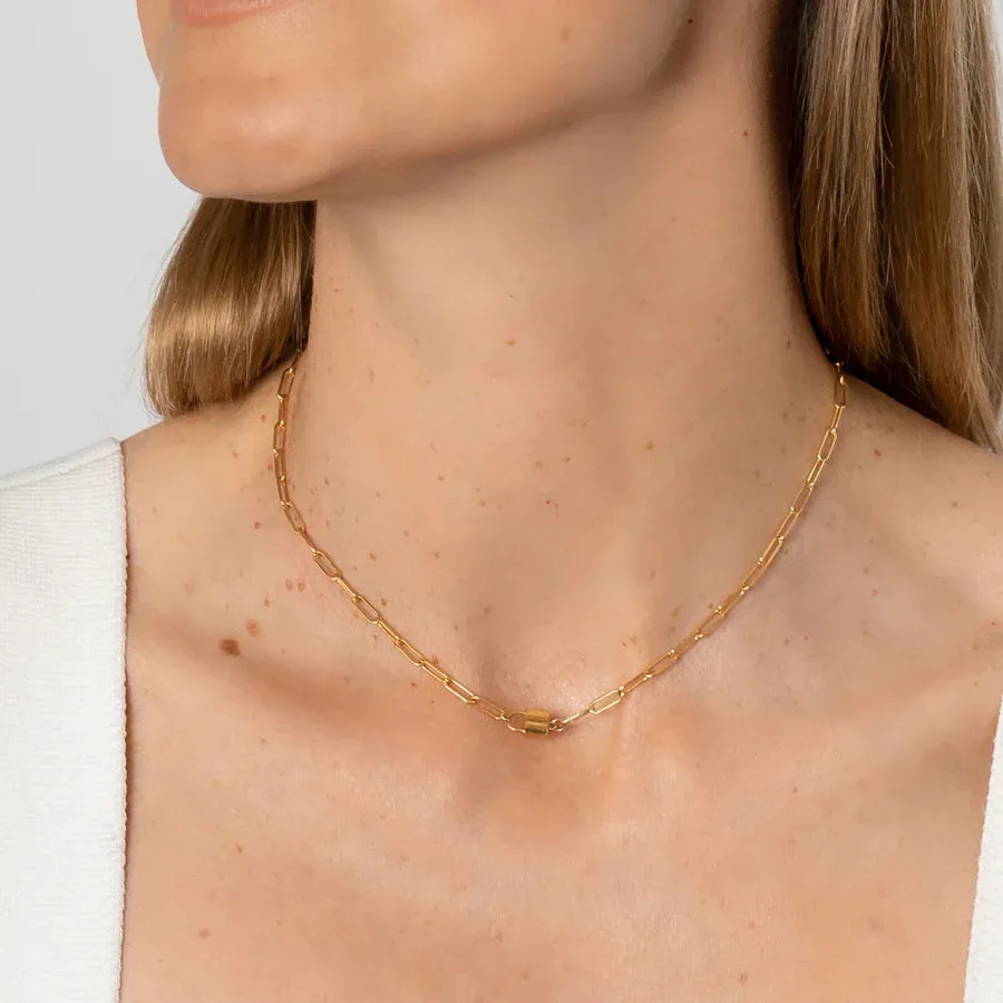 Jessa Lock Necklace in Gold | Thatch
